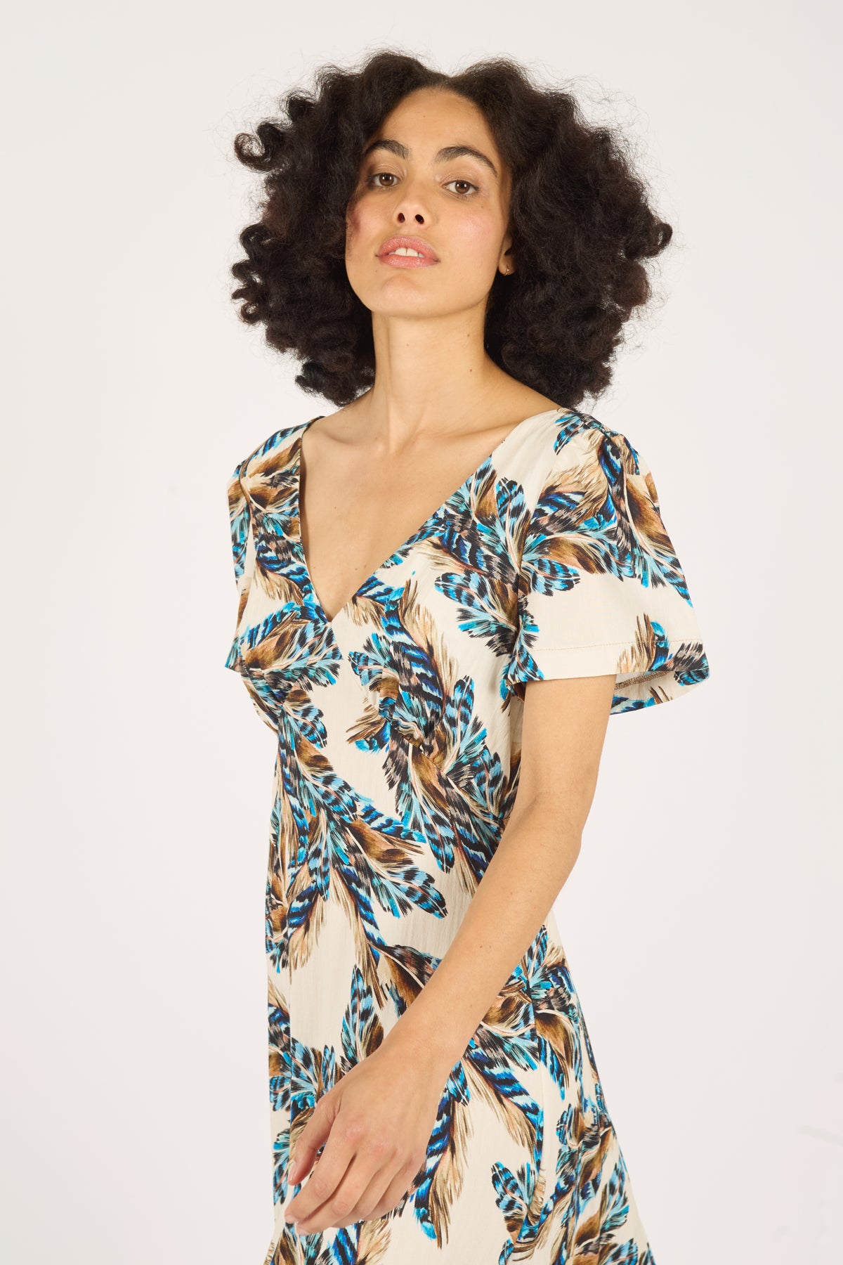 Feckless Feathers Bonnie Dress by Traffic People in Cream