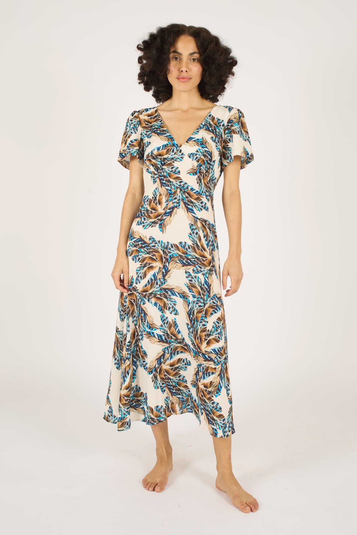 Feckless Feathers Bonnie Dress by Traffic People in Cream