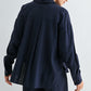 Linen Drop Shoulder Shirt by Fun2Fun in Navy