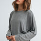 Soft Knit Long Sleeve Top by Fun2Fun in Grey