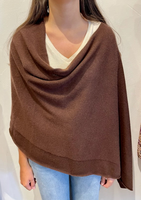 Cashmere Poncho by InCashmere in Chocolate Brown