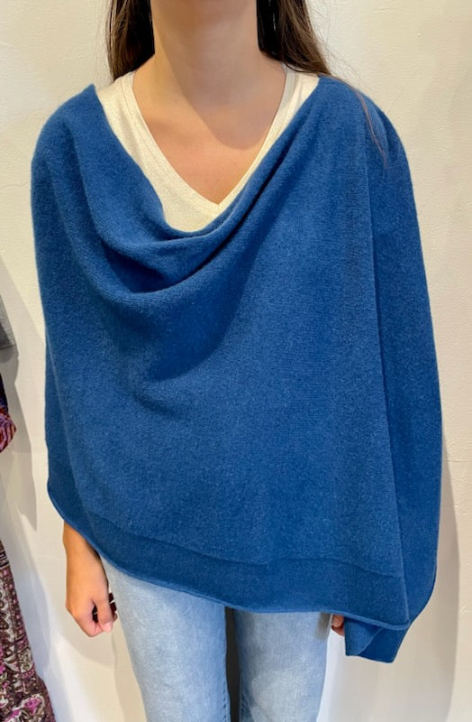 Cashmere Poncho by InCashmere in Admiral Blue