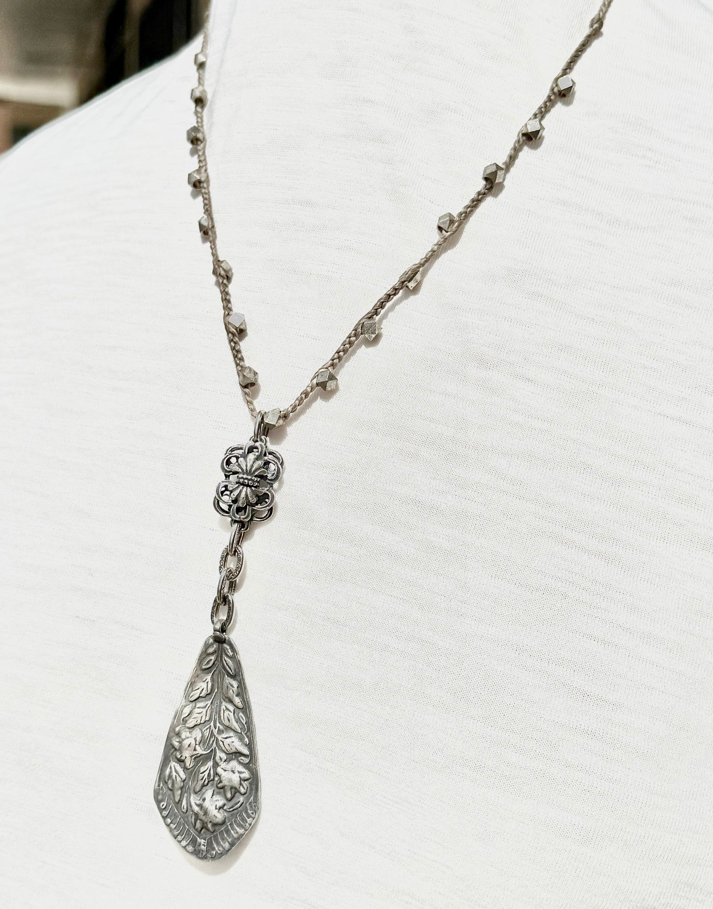 Silver Plated Beads and Silver Plated Charms on Strand by Paula Carvalho Designs