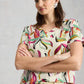Susie V Neck Linen Tee by White Stuff in Ivory