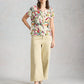Susie V Neck Linen Tee by White Stuff in Ivory