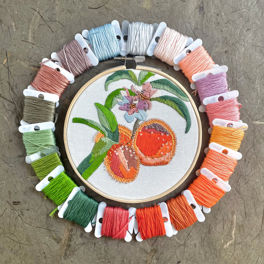 DIY Embroidery Kit by Kate Wyatt Fine Art in Peach Blossoms