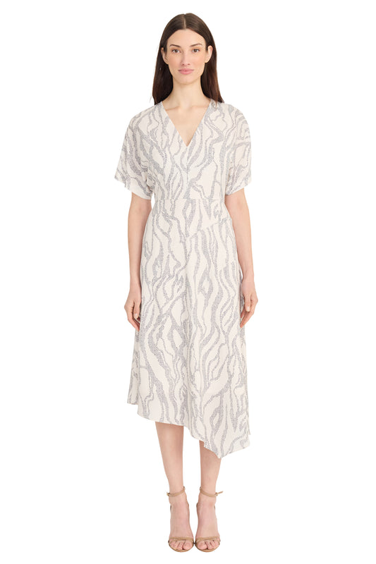Print Dress by Maggy London in Ivory/Charcoal