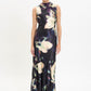 Satin Dress by Donna Morgan in Black and Cream