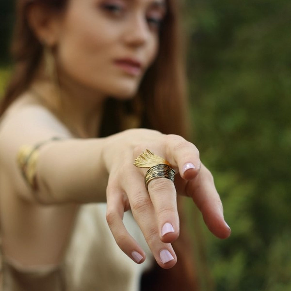 Ring by Kalliope Jewelry in Black Oxidation