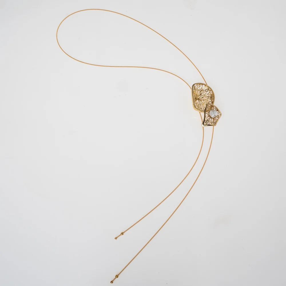 Lonng Lore Necklace by Kalliope Jewelry in Creamrose Light Pearl