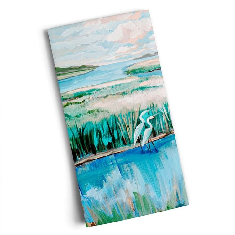 Serene Marsh Tea Towel by Greenbox Art