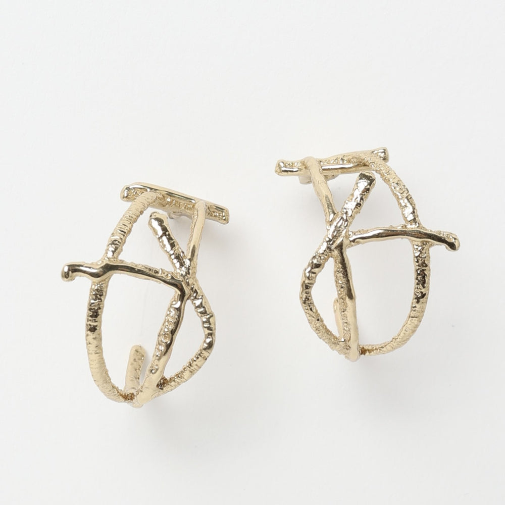 Japan Small Hoop Earrings by Kalliope Jewelry in Brass