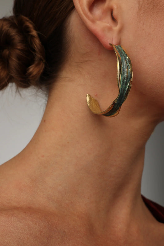 Lola Earrings by Kalliope Jewelry in Green Oxidation