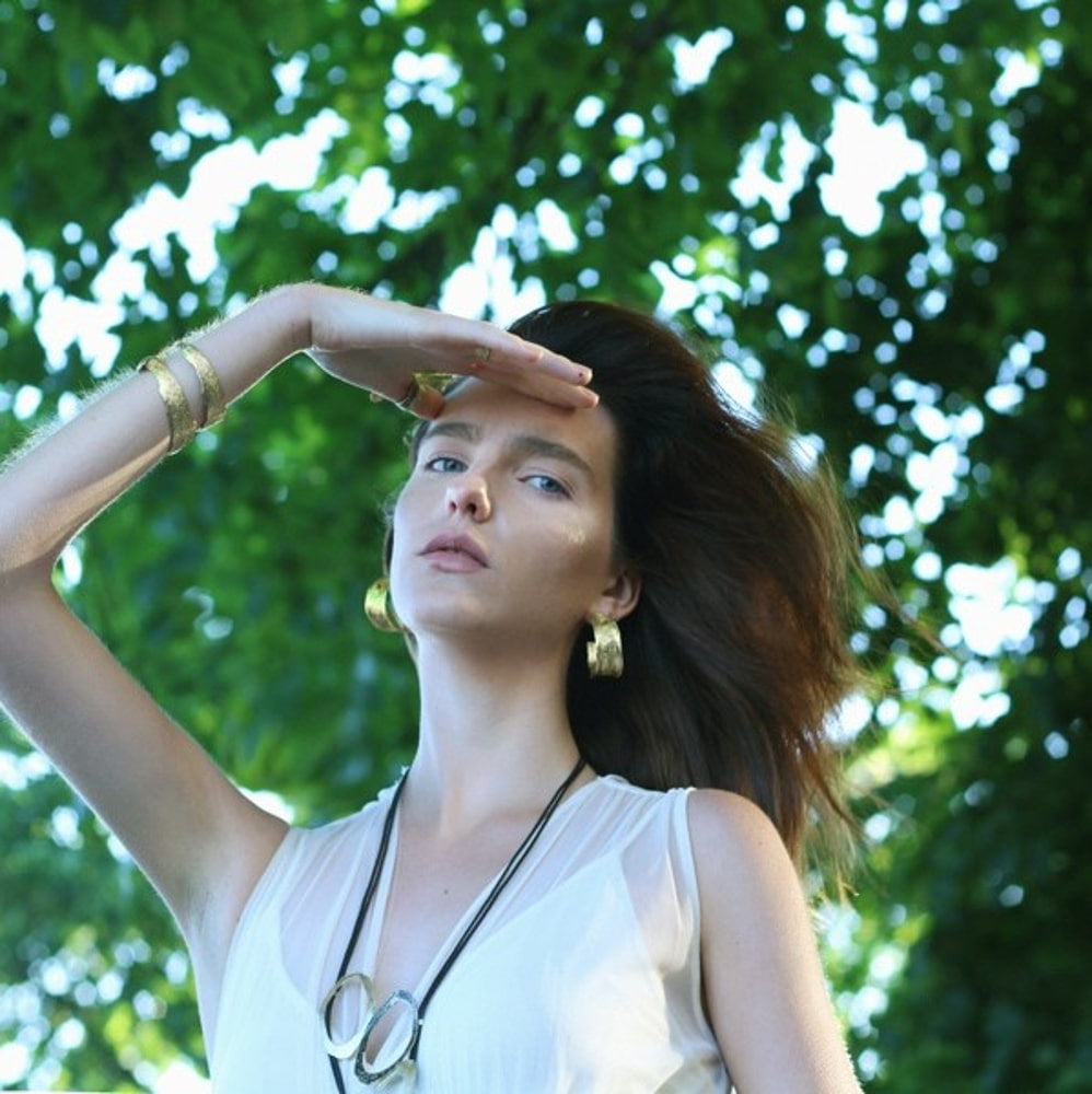 Hoop Earrings by Kalliope Jewelry in Brass