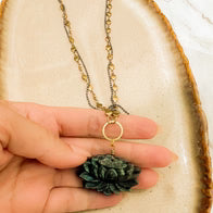 Gemstone Lotus Necklace by Santore Jewelry