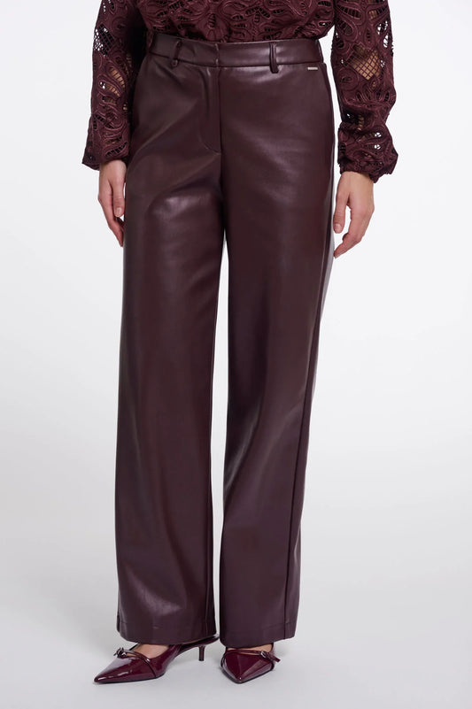 Georgina Faux Leather Pants by Rino & Pelle in Chocolate Bean