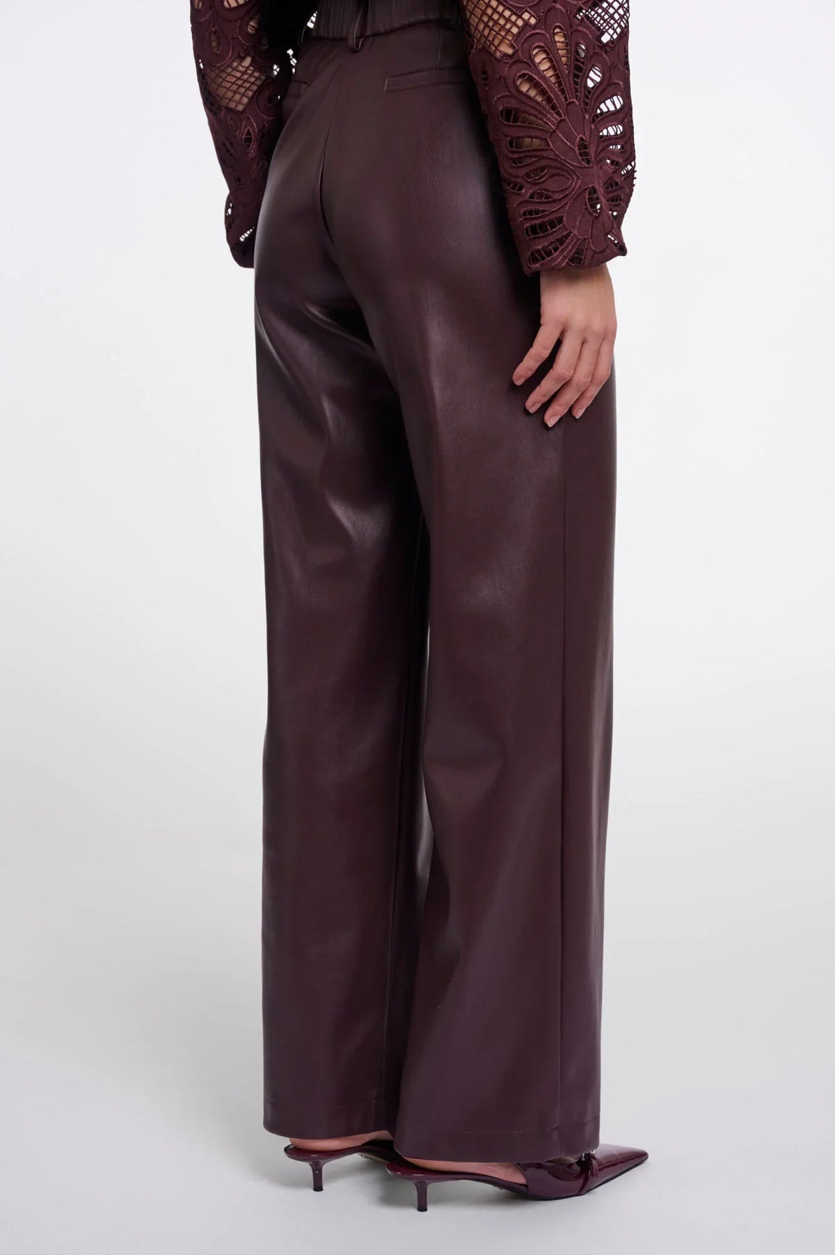 Georgina Faux Leather Pants by Rino & Pelle in Chocolate Bean