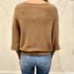 Lincoln Slash Neck Batwing Knit Sweater by Suzy D London in Dusty Brown