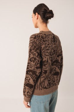Jacquard Sweater by Indi & Cold in Tobacco