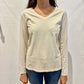 Long Sleeve V Neck Tee by Pure Amici in Latte