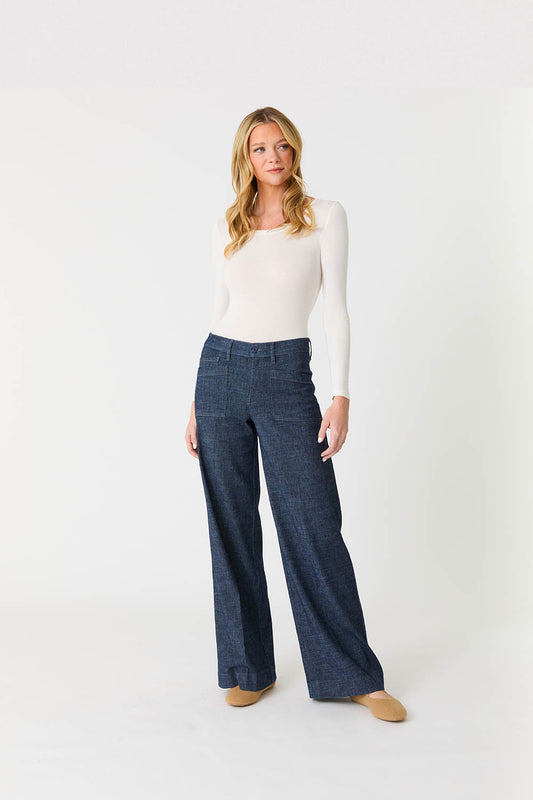Maeve Denim Pant by Level 99 in Indigo Night