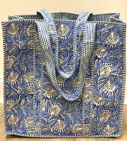 XL Quilted Tote Bag by Queens Designs in Blue & Black