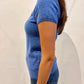 Cashmere Luxury Tee by InCashmere in Heather Blue Jean