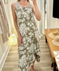 Linen Dress by Camille & Co in Taupe