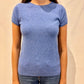 Cashmere Luxury Tee by InCashmere in Heather Blue Jean