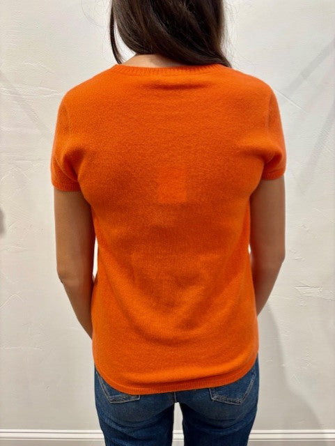 Cashmere Luxury Tee by InCashmere in Heather Autumn Leaf