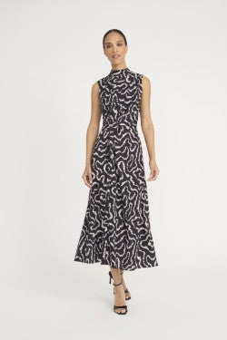 Midi Dress by Maggy London in Black/Tan