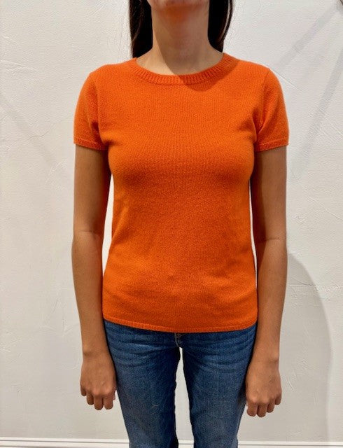 Cashmere Luxury Tee by InCashmere in Heather Autumn Leaf