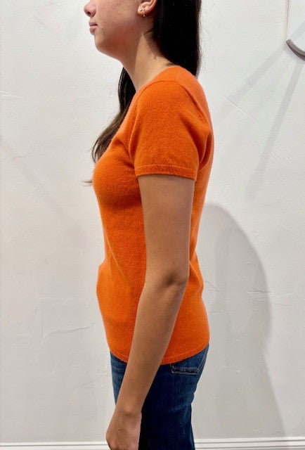 Cashmere Luxury Tee by InCashmere in Heather Autumn Leaf