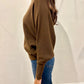Lincoln Slash Neck Batwing Knit Sweater by Suzy D London in Dusty Brown