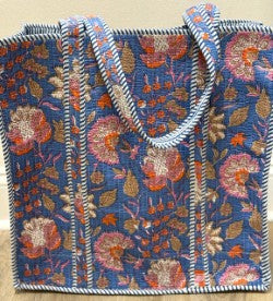 XL Quilted Tote Bag by Queens Designs in Blue & Pink