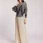 Lisa Chevron Print Top by Wild Cosmos in Black / Vanilla
