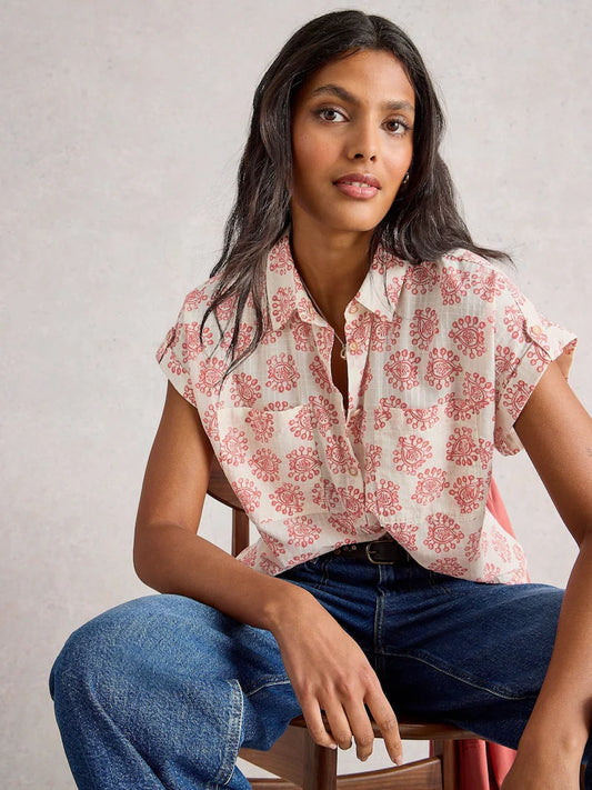 Ellie Organic Cotton Shirt by White Stuff in Ivory