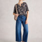 Weaver Notch Neck Tee by White Stuff in Navy