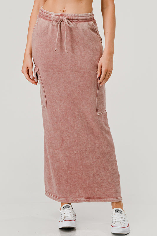 Brushed Cargo Skirt by Hashtag in Ash Rose