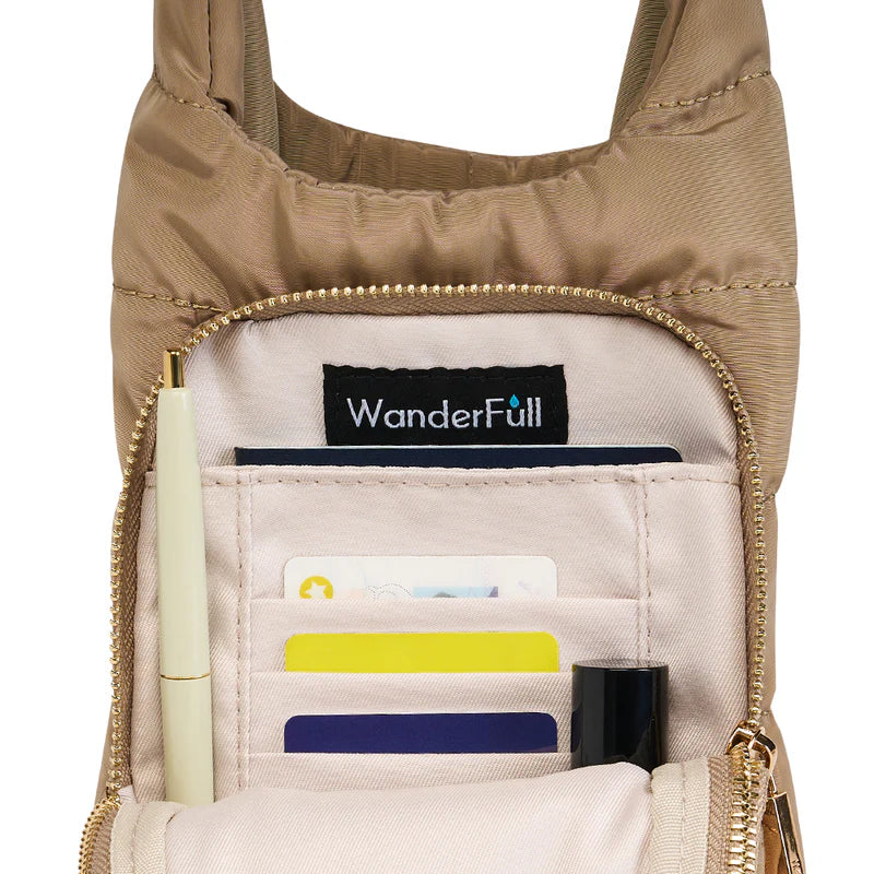 Hydrobag by Wanderfull in Khaki w/Striped Strap