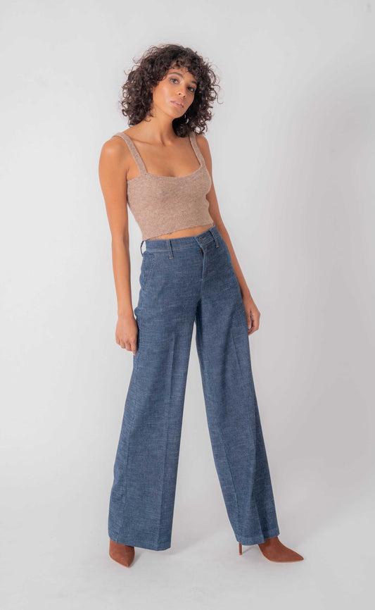 Tallulah Wide Leg Pant by Level 99 in Stargazer