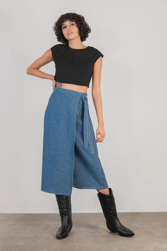 Evelyn Wrap Skirt by Level 99 in Sundance Sky