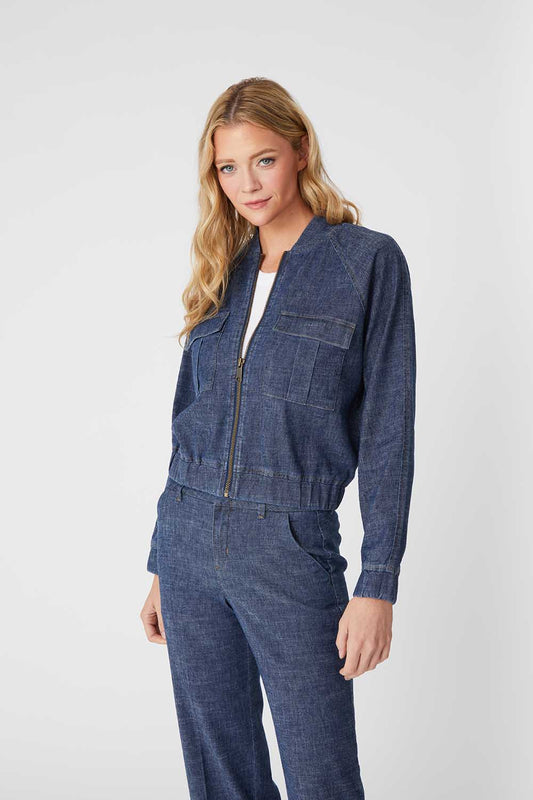 Alex Bomber Jacket by Level 99 in Stargazer