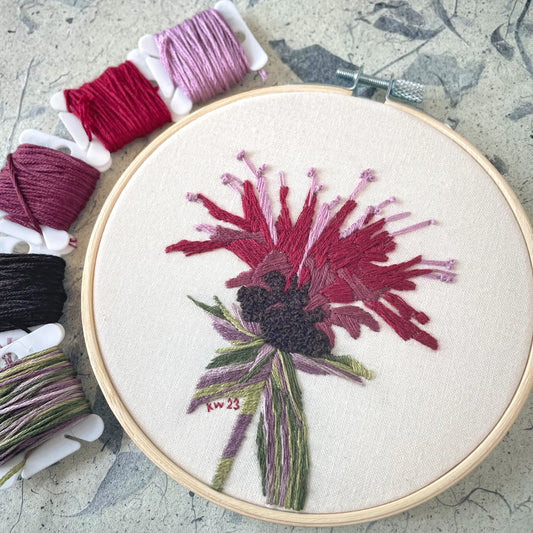 DIY Embroidery Kit by Kate Wyatt Fine Art in Bee Balm