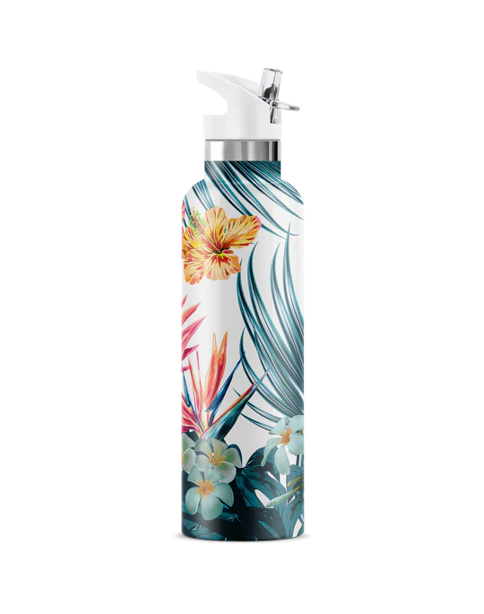 Hibiscus 25oz Insulated Flask Water Bottle by My Bougie Bottle