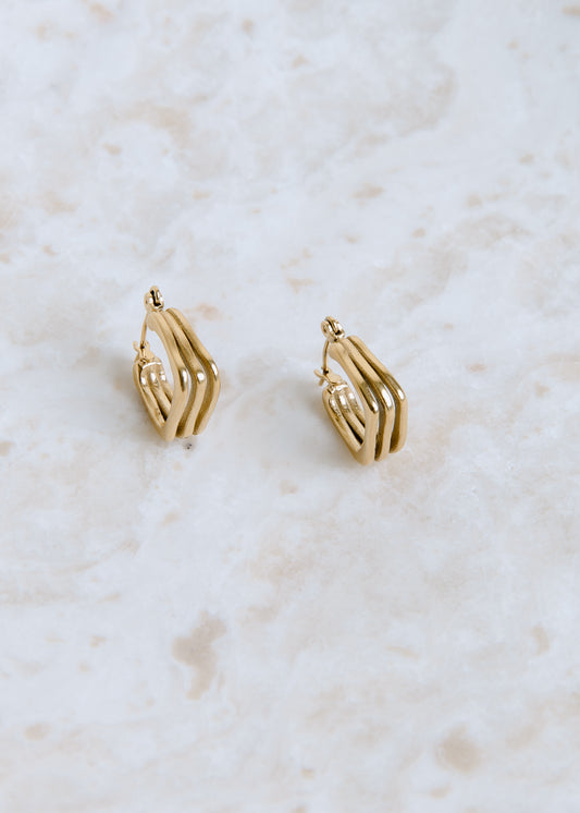 Hollow Earring by Vincent Jewelry in Gold