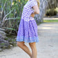Bella Block Print Short Dress by Dolma in Blue