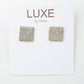 The Ella LUXE Marcasite Pave Stone Square Earring by Virtue Jewelry Design in Silver