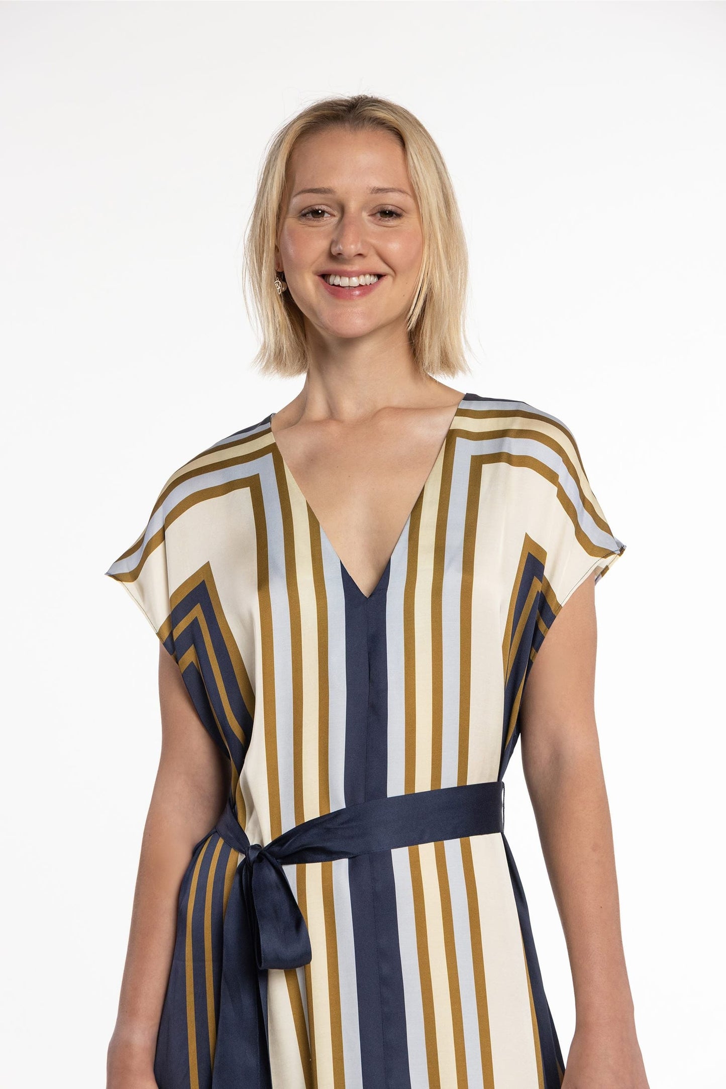 Printed Satin Dress by Naulover in Marino