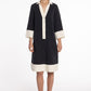 Two-tone Dress with Collar by Naulover in Negro